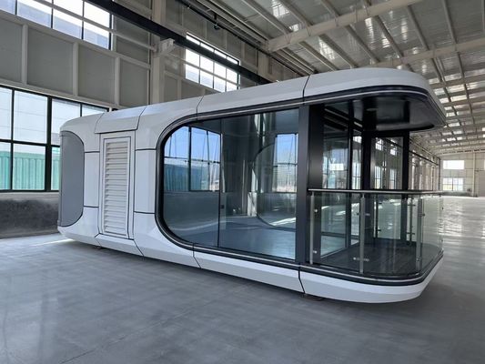 Parete in acciaio stile moderno Hotel Space Capsule di lusso Casa spaziale commerciale con parete in piastra di alluminio personalizzata