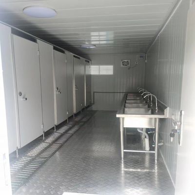 Bagno esterno prefabbricato Bagno portabile contenitore Bagno 20 piedi Camera singola con bagno pubblico pannello sandwich Cornice in acciaio