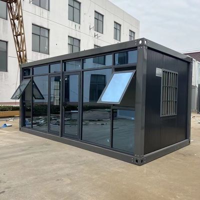 20 40 ft Customized Glass Curtain Wall Sandwich Panel Prefabbricato Detachable Container House con stile di design moderno stabile