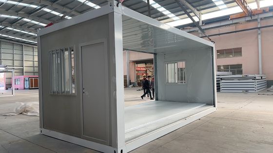 40ft 3C/CE/CL/SAA Standard Energy Saving Modular Prefab Steel Glass Wool Sandwich Panel Folding Container House per la spedizione