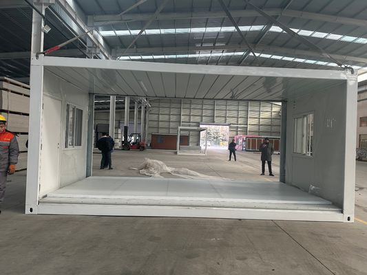 40ft 20ft Office Sandwich Panel Prefabb Mobile Folding Home Dormitory Camp Contenitore pieghevole su finestra in alluminio durevole