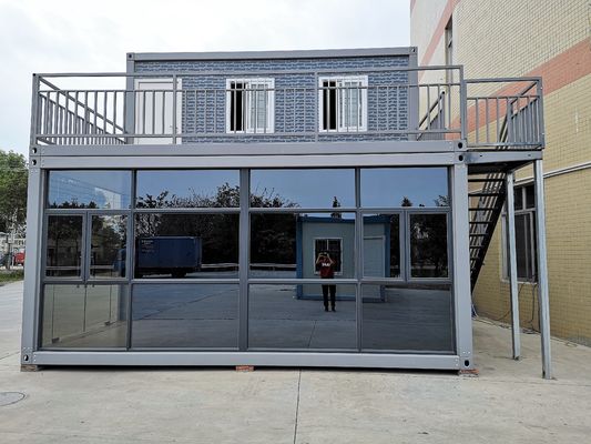 20 40 ft Customized Glass Wall Prefab Detachable Container House per il design di uffici moderni con forte supporto in acciaio