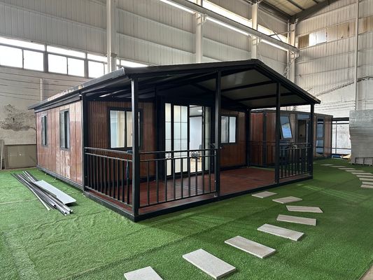20 ft Prefabricato 2 camere da letto Portatile Prefabbricato Container House espandibile per edifici per uffici Struttura ed efficienza