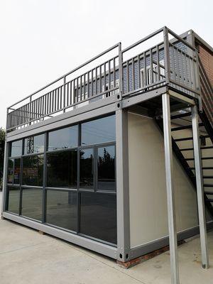 40'HQ Spedizione impermeabile Casas di vetro moderne Modulare Prefabbricato Container House con porta di alluminio ponte rotto