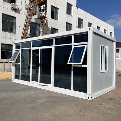 5.8*3m Casa di contenitori in vetro Rockwool Prefabbricato Mini Container House per materiale da parete 50mm EPS/rockwool Booth