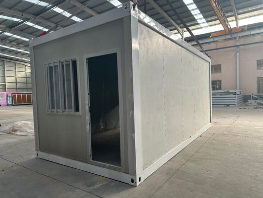Case pieghevoli prefabbricate modulari 20/40 ft Contenitore in telaio in acciaio personalizzato ufficio temporaneo con porta di sicurezza