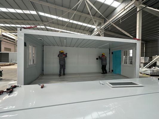 Flessibile assemblaggio rapido 20ft impermeabile impermeabile a fuoco Folding Frame Container Van House in stile moderno con porta di sicurezza