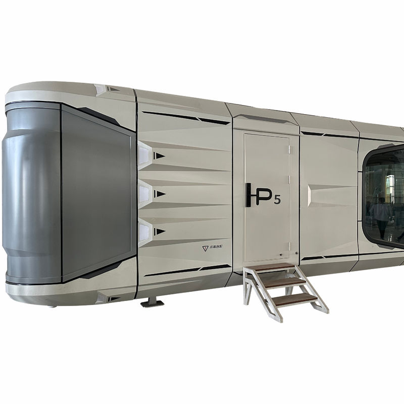 Parete in acciaio stile moderno Hotel Space Capsule di lusso Casa spaziale commerciale con parete in piastra di alluminio personalizzata