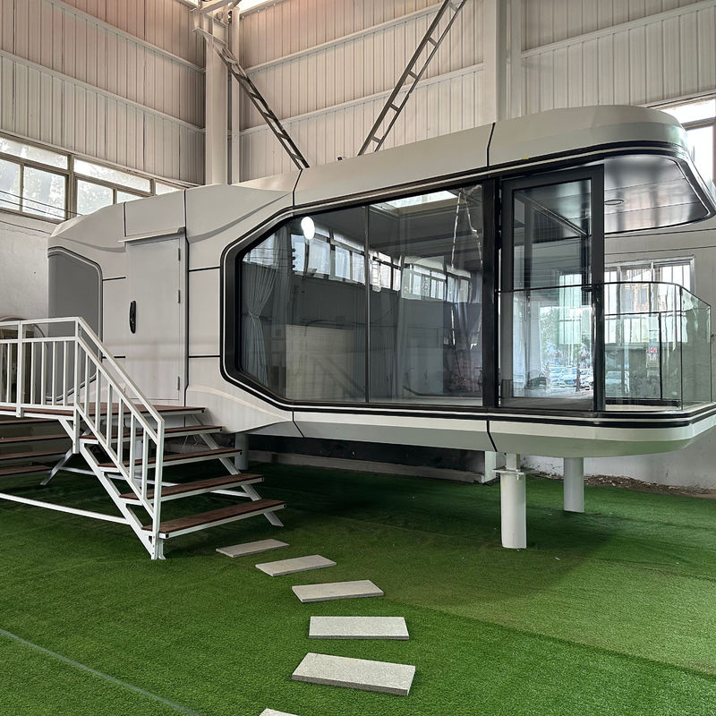 Villa in acciaio prefabbricata portatile per capsule spaziali intelligenti multifunzione e campeggi all'aperto